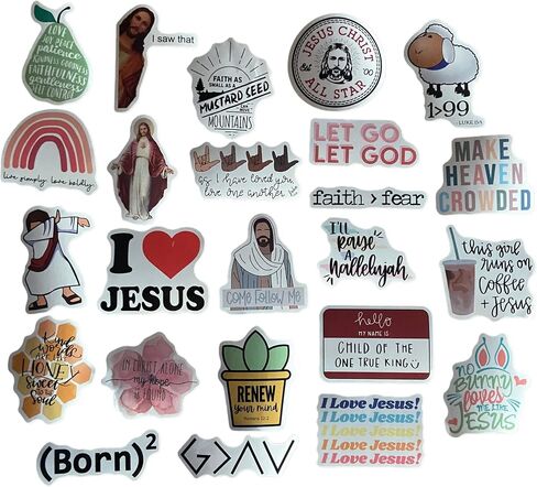 100 pcs Waterproof Vinyl Spiritual God Jesus Cristianos Cross Faith Stickers Decal for Journaling for Kids. Bible Verse / Verses Quote. Place Sticker Accessories on Water Bottle Hydroflask & Planner in Saudi Arabia