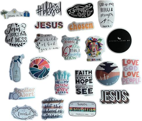 100 pcs Waterproof Vinyl Spiritual God Jesus Cristianos Cross Faith Stickers Decal for Journaling for Kids. Bible Verse / Verses Quote. Place Sticker Accessories on Water Bottle Hydroflask & Planner in Saudi Arabia