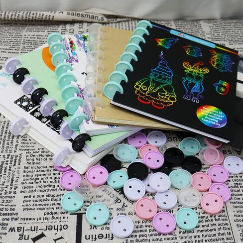 Enjoy Myself 224 Pieces Plastic Expansion Discs, 1 Inch Book Discbound Binding Discs, 7 Colors Mini Binding Ring Discs for Notebooks and Planners in Saudi Arabia