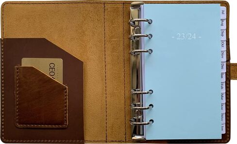 2024-2025 Leather Planner - A5 Genuine Leather Binder Planner with Weekly & Monthly Pages for Men and Women, Inner Pockets and Pen Holder, Refillable in Saudi Arabia