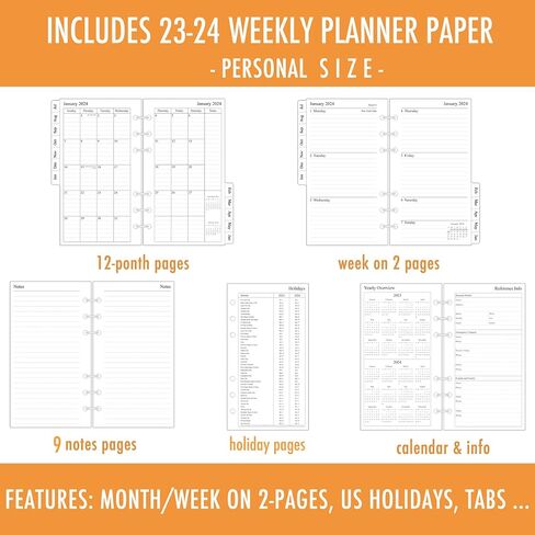 2024-2025 Leather Planner - A5 Genuine Leather Binder Planner with Weekly & Monthly Pages for Men and Women, Inner Pockets and Pen Holder, Refillable in Saudi Arabia