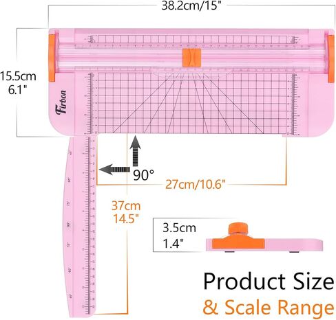 Firbon A4 Paper Cutter 12 Inch Titanium Straight Paper Trimmer with Side Ruler for Scrapbooking Craft, Paper, Coupon, Label, Cardstock(Pink) in Kuwait