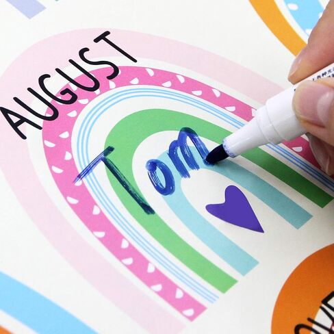 Happy Birthday Poster Chart Bright Color Rainbow with Dots 17" x 22" Class Birthday Decoration in Saudi Arabia