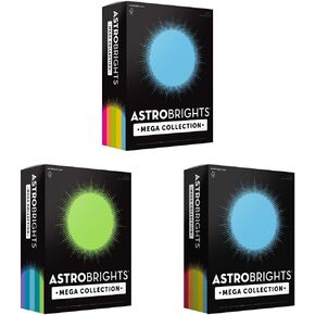 مجموعة Astrobrights Mega، ورق ملون، تشكيلة "رائعة" من 5 ألوان، 625 ورقة، 24 رطل/89 جرامًا للمتر المربع، 8.5 بوصة × 11 - المزيد من الأوراق! (91684) in Kuwait