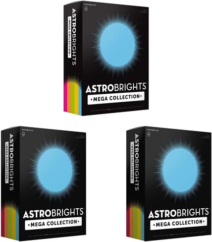 Astrobrights Mega Collection, Colored Paper, "Brilliant" 5-Color Assortment, 625 Sheets, 24 lb/89 gsm, 8.5" x 11 - MORE SHEETS! (91684) in Saudi Arabia