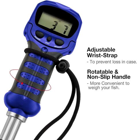 Piscifun Fish Gripper with Digital Fish Scale, Memory Function Fishing Scale, Save Up to Most 10 Set of Weight, Water-Resistant, Portable Stainless Steel Fish Lip Gripper, Fishing Gear Gift for Men in Saudi Arabia