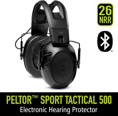Peltor Sport Tactical 500 Smart Electronic Hearing Protector with Bluetooth Wireless Technology, NRR 26 dB, Bluetooth Headphones Ideal for the Range, Shooting and Hunting,Black in Kuwait