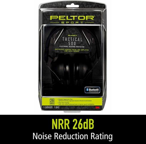 Peltor Sport Tactical 500 Smart Electronic Hearing Protector with Bluetooth Wireless Technology, NRR 26 dB, Bluetooth Headphones Ideal for the Range, Shooting and Hunting,Black in Kuwait
