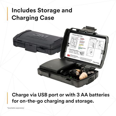 مجموعة سدادات الأذن التكتيكية TEP-200 من 3M، NRR 23 ديسيبل، قابلة لإعادة الشحن، تقليل الضوضاء، الإنشاء، تطبيق القانون in Kuwait