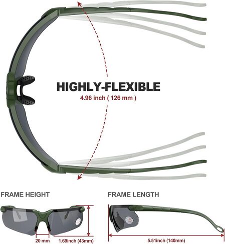 xaegistac Shooting Glasses with Case-Safety Glasses Anti Fog | Z87.1 Certificated Impact Resistance Safety Glasses for Hunting Shooting Sports in Kuwait