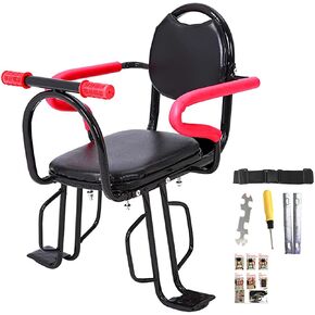TWSOUL Rear Bicycle Seat for Child, Quick Dismounting Mount Kid Carrier, with Non-Slip Armrests, Protective Netand Pedals Padded Seat Belt, with Installation Tools (UP to 120 Pound) in Kuwait