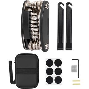 WOTOW Bike Repair Tool Kit - 16 in 1 Bicycle Multitool Portable Mountain Bike Tool Cycling Maintenance, Bike Hex Key Wrench & Bike Tube Patch Kit & Tire Lever & Hard Carrying Case (16 in 1 Tool) in Saudi Arabia