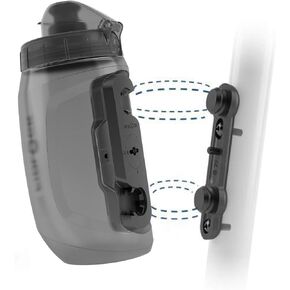 مجموعة زجاجات FIDLOCK Twist 450 - حامل زجاجة مياه للدراجة مع زجاجة مرفقة - حامل مغناطيسي خالٍ من القفص، أسود in Kuwait