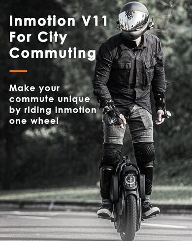 INMOTION V11 Electric Unicycle - 18 Inch Self-Balancing Monowheel, Equipped with 3.35'' Air Suspension, 75 Miles Long Range, Maximum Speed of 34MPH and 35° Climbing Ability in Kuwait