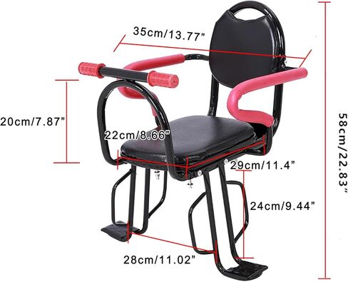 TWSOUL Rear Bicycle Seat for Child, Quick Dismounting Mount Kid Carrier, with Non-Slip Armrests, Protective Netand Pedals Padded Seat Belt, with Installation Tools (UP to 120 Pound) in Kuwait