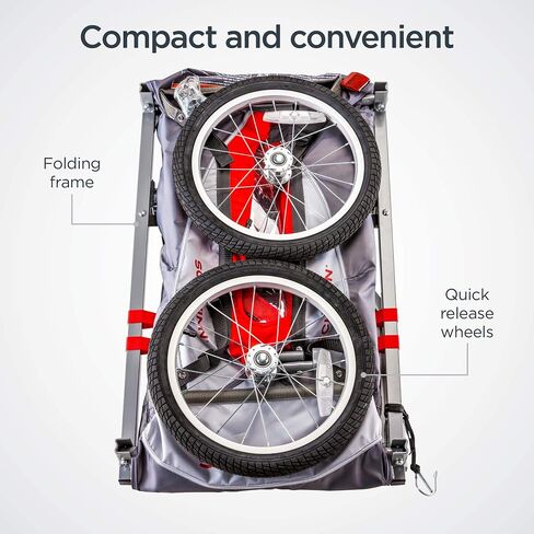 Schwinn Trailblazer Child Bike Trailer, Single Baby Carrier, Canopy, 16-inch Wheels, Red in Saudi Arabia