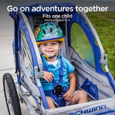 Schwinn Trailblazer Child Bike Trailer, Single Baby Carrier, Canopy, 16-inch Wheels, Red in Saudi Arabia