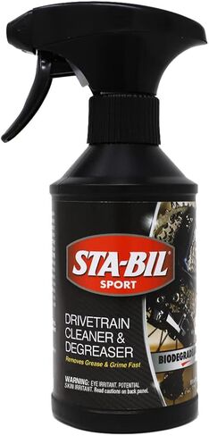منظف ​​ومزيل الشحوم لمجموعة الحركة من STA-BIL SPORT - منظف سلسلة الدراجات - للدراجات العادية أو الكهربائية - بخاخ تنظيف الدراجة - مزيل الأوساخ والزيوت - 10 أونصة، (22505) in Kuwait