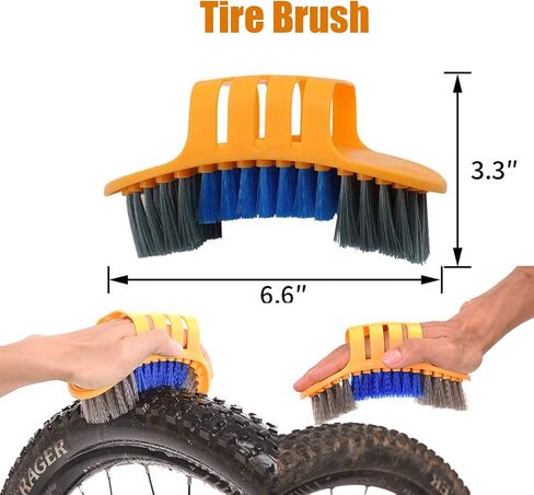 8PCS Bike/Bicycle Cleaning Tool Kit- Bike Cleaning Brush,Bike Chain Cleaner,Mountain Bike Maintenance Tool,Suitable for Mountain, Road, City, Hybrid,BMX Bike,Folding Bike in Saudi Arabia