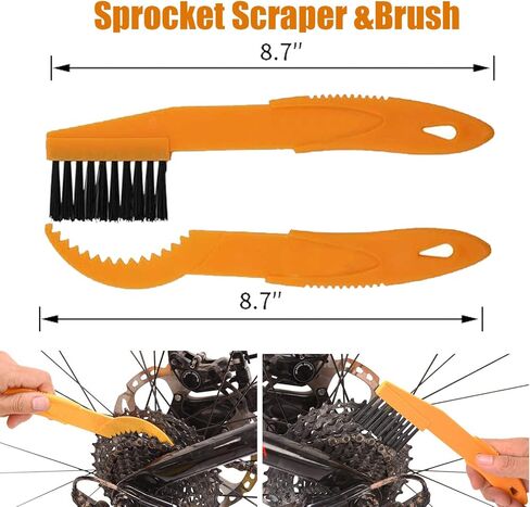 8PCS Bike/Bicycle Cleaning Tool Kit- Bike Cleaning Brush,Bike Chain Cleaner,Mountain Bike Maintenance Tool,Suitable for Mountain, Road, City, Hybrid,BMX Bike,Folding Bike in Saudi Arabia