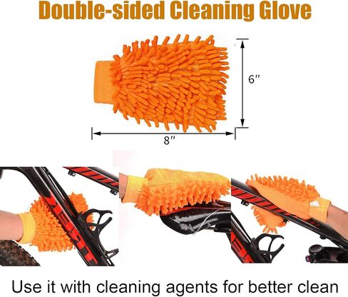 8PCS Bike/Bicycle Cleaning Tool Kit- Bike Cleaning Brush,Bike Chain Cleaner,Mountain Bike Maintenance Tool,Suitable for Mountain, Road, City, Hybrid,BMX Bike,Folding Bike in Saudi Arabia