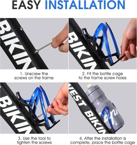 Bike Water Bottle Cage, Durable Ultralight Plastic Water Drink Holder Rack, Lightweight PC Water Bottle Holder for Bicycle, Cycling Bottle Holder Cages for MTB, Road Bike, Mountain Bikes (A) in Kuwait