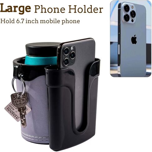 Bike Cup Holder Handlebar Cruiser with Cell Phone Holder Key Holder for Bicycle Motorcycle Scooter Boat Black in Kuwait