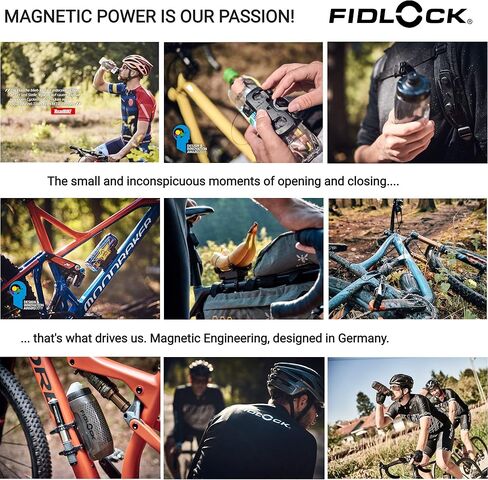 مجموعة زجاجات FIDLOCK Twist 450 - حامل زجاجة مياه للدراجة مع زجاجة مرفقة - حامل مغناطيسي خالٍ من القفص، أسود in Kuwait