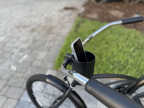 Stealth Bike Bottle Holder – Sturdy, Stainless Steel Bike Cup Holder for Handlebars – For Horizontal & Angled Bars, Cups up to 48 Oz. – Scooter, Cruiser, & Ebike Accessories, Classic Stainless in Saudi Arabia