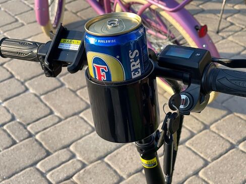 Stealth Bike Bottle Holder – Sturdy, Stainless Steel Bike Cup Holder for Handlebars – For Horizontal & Angled Bars, Cups up to 48 Oz. – Scooter, Cruiser, & Ebike Accessories, Classic Stainless in Saudi Arabia