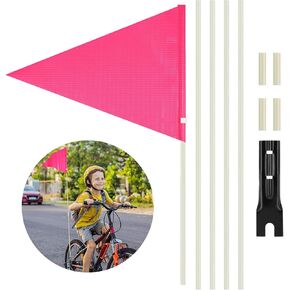 Nother 6ft Bike Safety Flag with Pole Reflective Bike Trailer Safety Flag with Bicycle Mounting Bracket Height Visibility Bicycle Safety Flag (Orange)