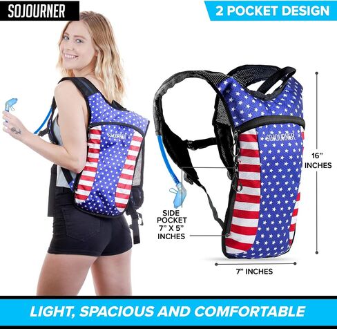 Sojourner Rave Hydration Pack - Hydration Backpack - Hydropack with 2L Bladder - Water Backpack for Festivals, Hiking, Running, Biking and More in Kuwait