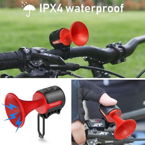 Bike Horn,120dB Bicycle Bells IPX4 Waterproof Bike Bell with 300mAh Battery Operated Electric Horn for Mountain/Road Bike/Scooters Adult and Kids in Saudi Arabia