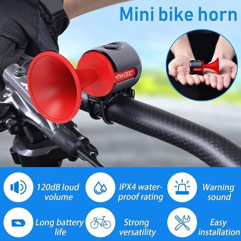 Bike Horn,120dB Bicycle Bells IPX4 Waterproof Bike Bell with 300mAh Battery Operated Electric Horn for Mountain/Road Bike/Scooters Adult and Kids in Saudi Arabia