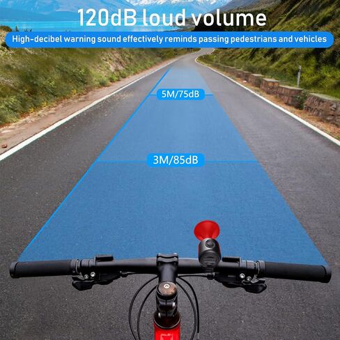 Bike Horn,120dB Bicycle Bells IPX4 Waterproof Bike Bell with 300mAh Battery Operated Electric Horn for Mountain/Road Bike/Scooters Adult and Kids in Saudi Arabia