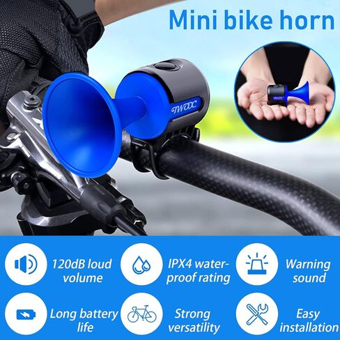 Bike Horn,120dB Bicycle Bells IPX4 Waterproof Bike Bell with 300mAh Battery Operated Electric Horn for Mountain/Road Bike/Scooters Adult and Kids in Saudi Arabia