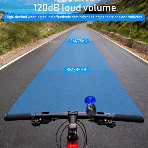 Bike Horn,120dB Bicycle Bells IPX4 Waterproof Bike Bell with 300mAh Battery Operated Electric Horn for Mountain/Road Bike/Scooters Adult and Kids in Saudi Arabia