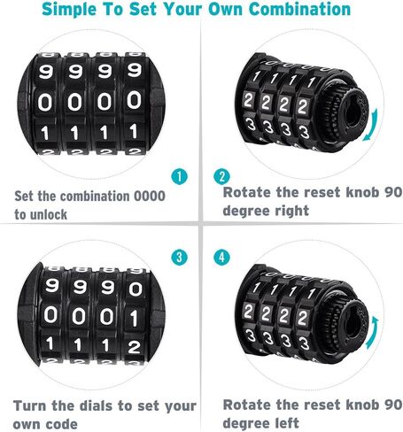 Titanker Bike Cable Lock, Bike Locks Cable 4 Feet Coiled Secure Resettable Combination Bike Lock with Mounting Bracket 1/2 Inch in Kuwait
