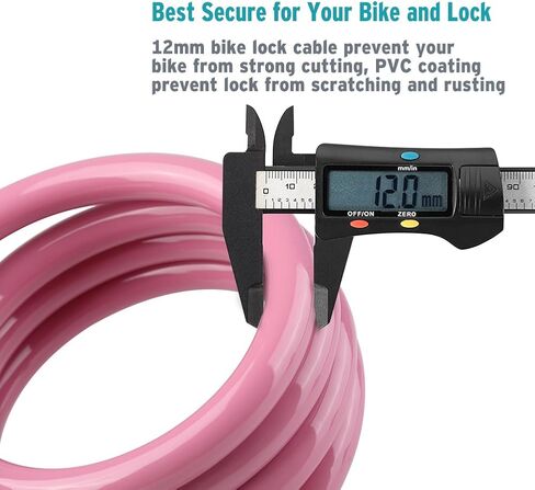 Titanker Bike Cable Lock, Bike Locks Cable 4 Feet Coiled Secure Resettable Combination Bike Lock with Mounting Bracket 1/2 Inch in Kuwait