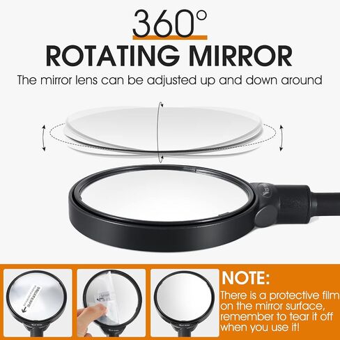 West Biking Bike Mirror Handlebar Mount, Adjustable Rotatable Bicycle Rear View Mirror, Wide Angle Acrylic Convex Safety Mirror for Mountain Road Bike in Saudi Arabia