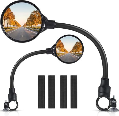 West Biking Bike Mirror Handlebar Mount, Adjustable Rotatable Bicycle Rear View Mirror, Wide Angle Acrylic Convex Safety Mirror for Mountain Road Bike in Saudi Arabia