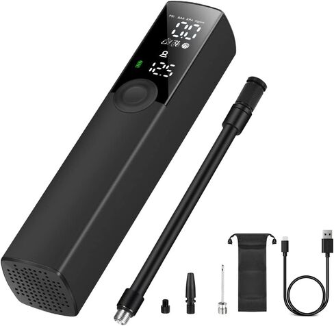 مضخة دراجة كهربائية منفاخ إطارات Woowind BP188، مضخة هواء محمولة للدراجات، إيقاف تلقائي مع صمام بريستا وشرايدر، 150 رطل لكل بوصة مربعة وقابلة لإعادة الشحن (أحمر) in Kuwait