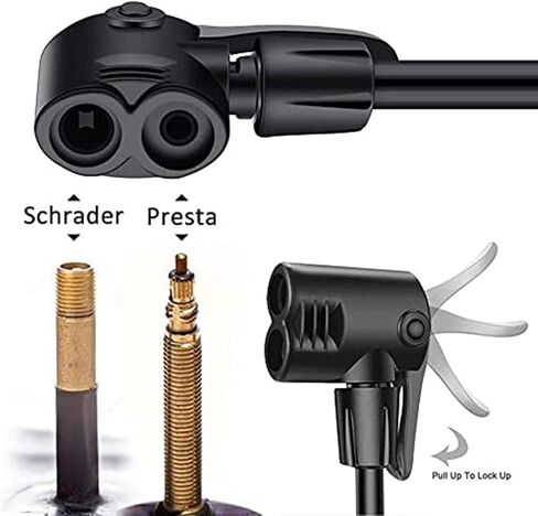 Bike Floor Pump with Gauge,Floor Bicycle Pump with Both Presta and Schrader Bicycle Pumps Valves High Pressure 160Psi Multi-Purpose Portable Air Pump for Road Bike MTB Sports Balls in Saudi Arabia