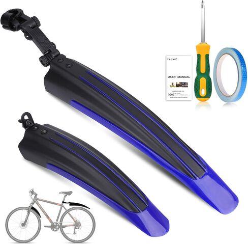 TAGVO Bike Fender Set, 2 Parts-Universal Full Cover Thicken Widen Bicycle Mudguard Set Mountain Bike Front and Rear Mud Guard Portable Adjustable Bike Fender Mudflap for MTB Mountain Road Bike in Saudi Arabia
