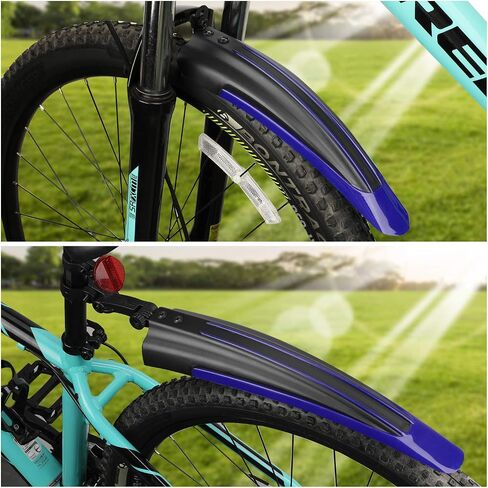 TAGVO Bike Fender Set, 2 Parts-Universal Full Cover Thicken Widen Bicycle Mudguard Set Mountain Bike Front and Rear Mud Guard Portable Adjustable Bike Fender Mudflap for MTB Mountain Road Bike in Saudi Arabia