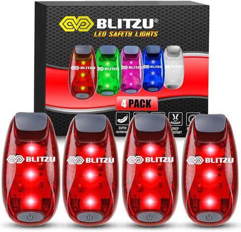 BLITZU 4 Pack LED Safety Lights Gear for Kids, Women & Men. Great for Bike Tail Light, Kayak, Dog Collar, Stroller, Walking, Boat, Runners, Night Running Blinking Warning Reflective Light Accessories in Saudi Arabia