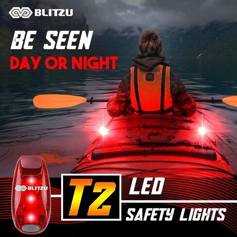 BLITZU 4 Pack LED Safety Lights Gear for Kids, Women & Men. Great for Bike Tail Light, Kayak, Dog Collar, Stroller, Walking, Boat, Runners, Night Running Blinking Warning Reflective Light Accessories in Saudi Arabia