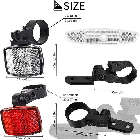 VICDUEKG 6 Pcs Bicycle Reflectors Front and Rear Kit Bike Wheel Spoke Reflectors Accessories, Mountain Bike Safety Warning Reflectors for Night Cycling, Handlebar, Seatpost in Saudi Arabia