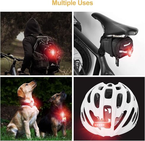 Ascher USB Rechargeable LED Bike Tail Light 2 Pack, Bright Bicycle Rear Cycling Safety Flashlight, 330mah Lithium Battery, 4 Light Mode Options, (2 USB Cables Included) in Kuwait