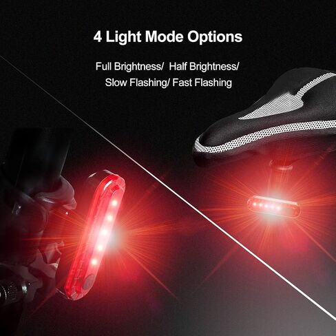 Ascher USB Rechargeable LED Bike Tail Light 2 Pack, Bright Bicycle Rear Cycling Safety Flashlight, 330mah Lithium Battery, 4 Light Mode Options, (2 USB Cables Included) in Kuwait